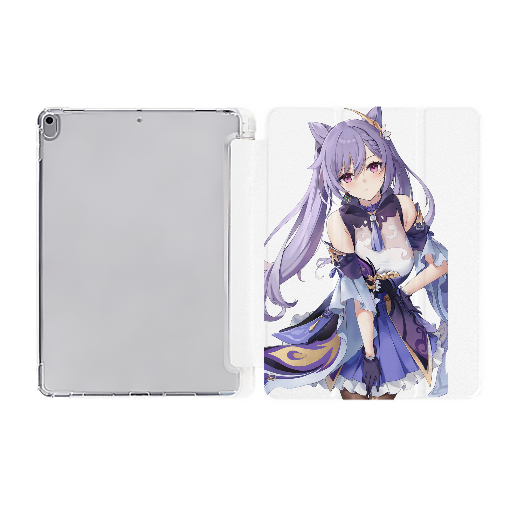 げんし神 刻晴 こくせい genshin Kokusei IPad ケース ペン収納付き 三つ折りスタンド PUレザー×シリコン 対応機種9.5/10.5/10.9インチ